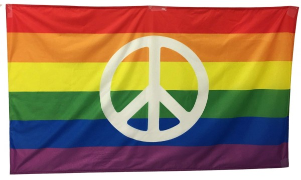 Regenbogen Friedensfahne PEACE FLAG MADE IN GERMANY PREMIUM QUALITY, 90 x  150 cm, Internationale Flaggen