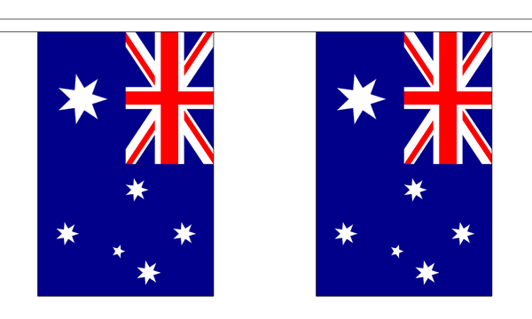 Australien Länderkette 3 m - 10 Flaggen á 15x22,5cm