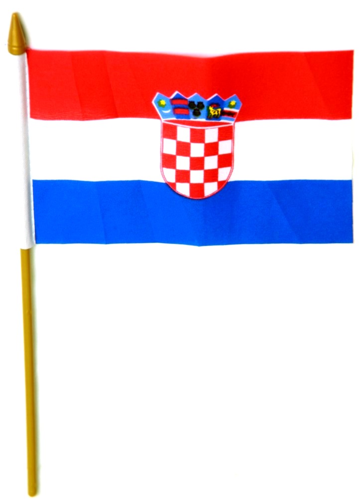 Kroatien Tischfahne 10x15cm, Tischfahnen 10x15 cm