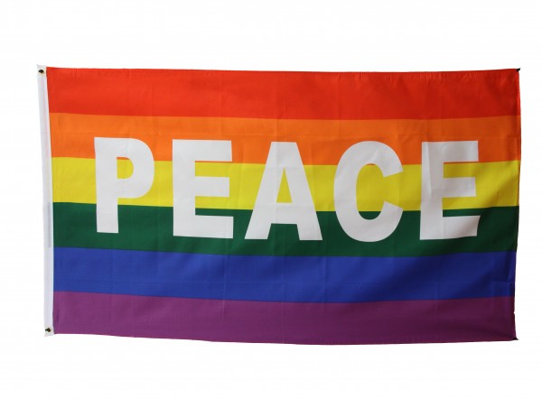 Regenbogenfahne mit PEACE - 90x150cm