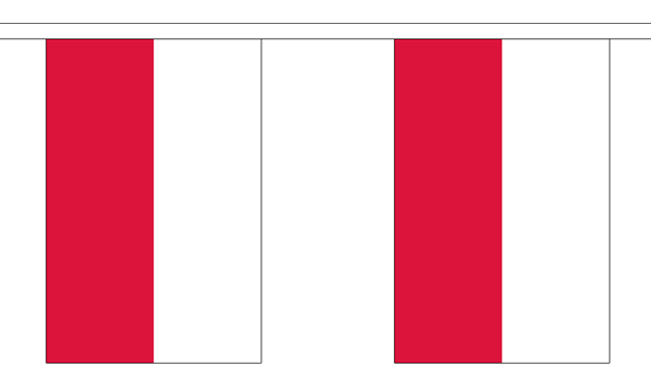 Polen Länderkette 3 m - 10 Flaggen á 15x22,5cm