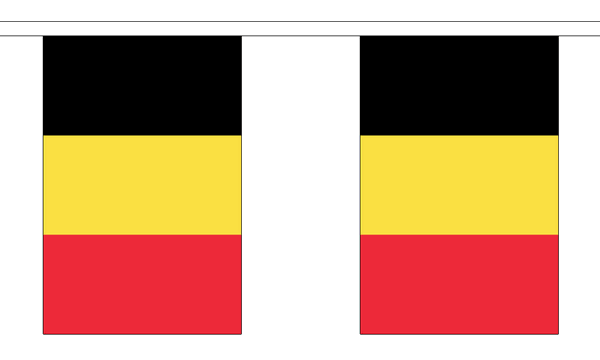 Belgien Länderkette 3 m - 10 Flaggen á 15x22,5cm